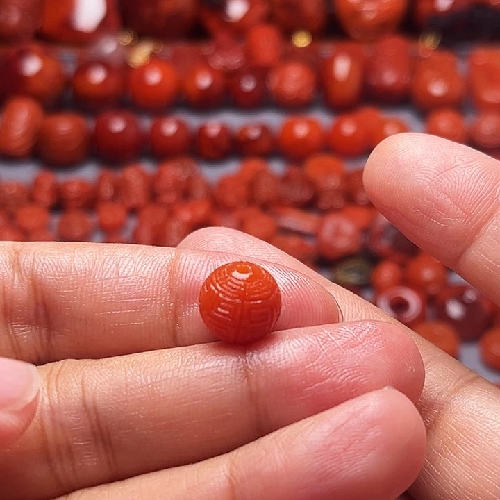 南红玛瑙未镶嵌配饰回纹圆珠10.8mm