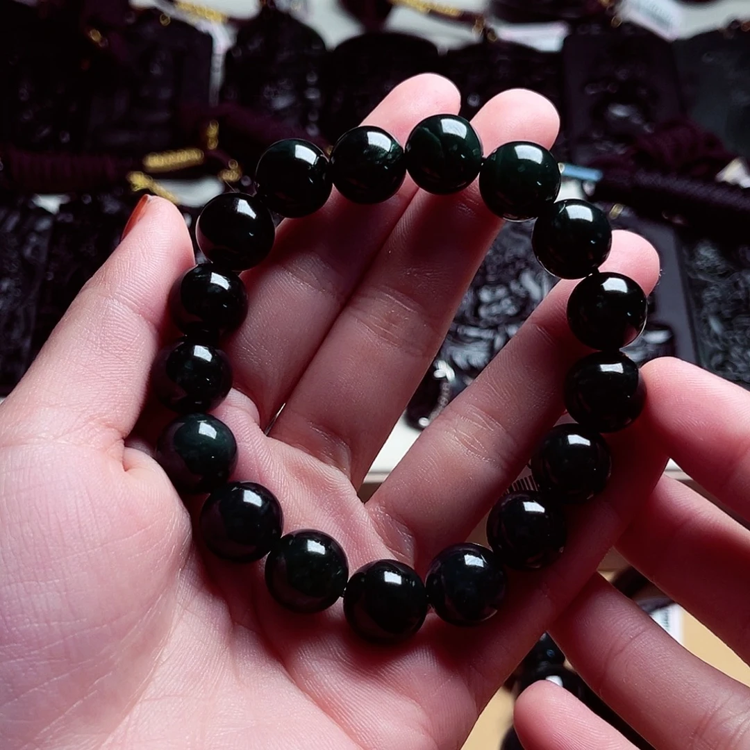 翡翠未镶嵌手链天然缅料A货卡12手串A201