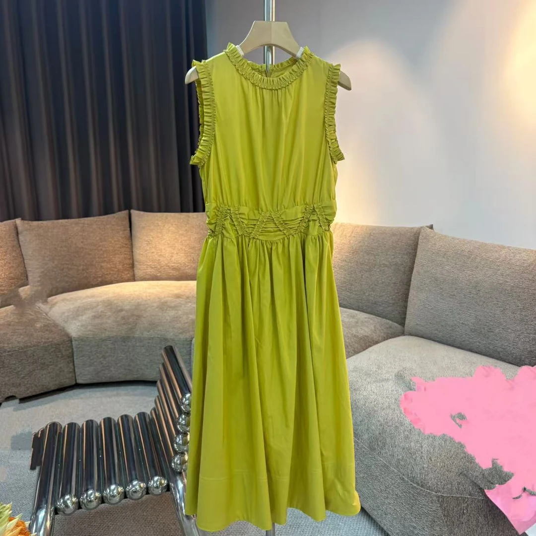 【高定私服】夏季新款显瘦连衣裙百搭气质纯色收腰连衣裙HS36261