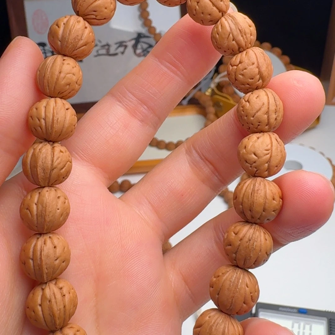 手串桃核11宽刀脐麦穗纹