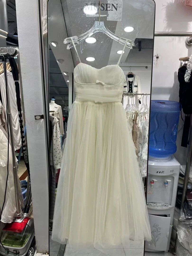 2025春夏新款气质公主成人礼伴娘礼服纱纱裙甜美芭蕾风中长裙女