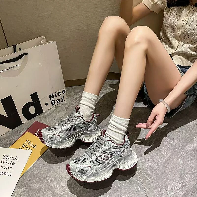 女鞋撤柜秋季双网运动老爹鞋5cm 53507