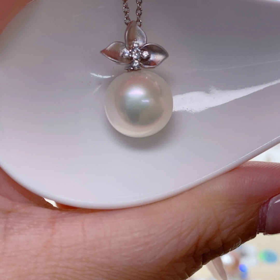 淡水珍珠吊坠(赠链)银S925镶嵌梦*