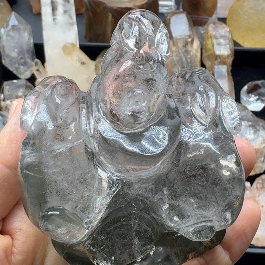 石材幽灵水晶兔大摆件福利