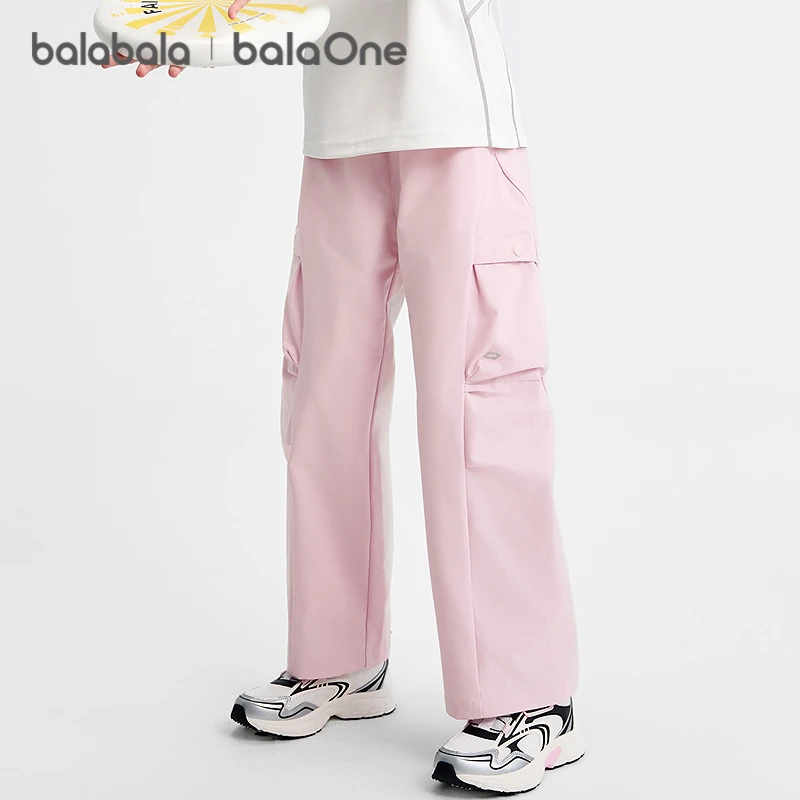 【balaOne】巴拉巴拉童装女长裤儿童裤子2025新秋宽松直筒裤防泼水