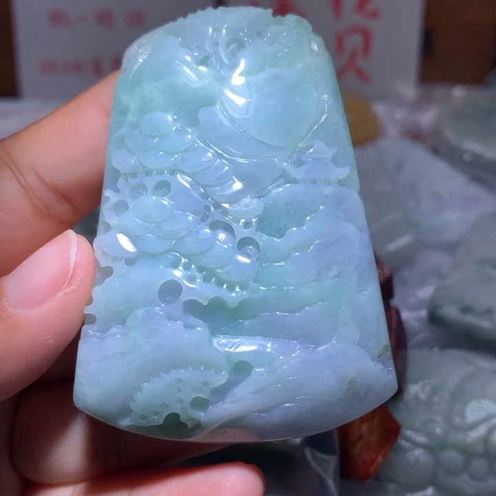 翡翠未镶嵌颈饰保真天然A货翡翠