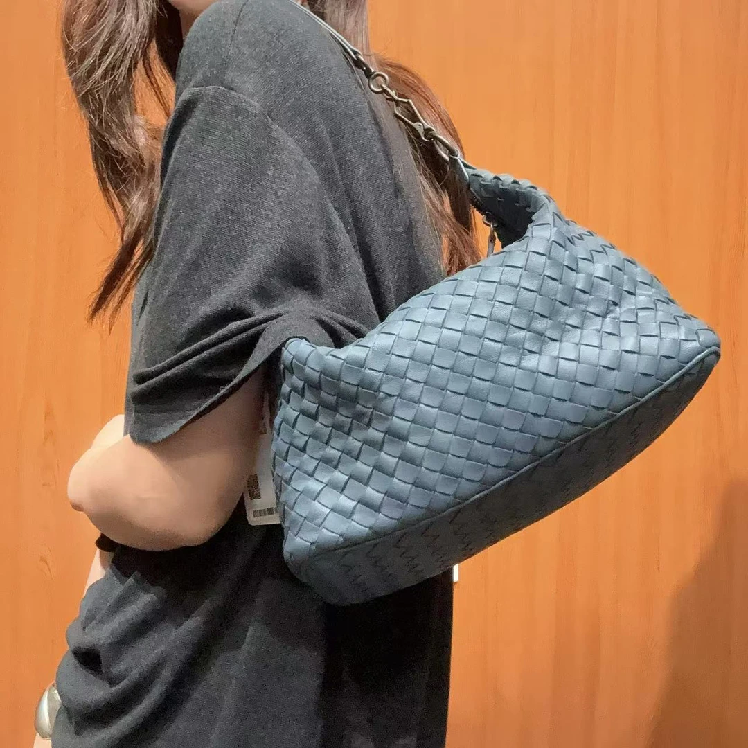 95新 BOTTEGA VENETA/葆蝶家 【蕾】 3BL823 蓝灰色饭盒包