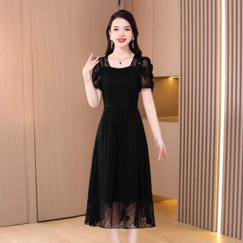 【连衣裙】19078梦晚夏季气质时尚优雅大气修身休闲显瘦连衣裙-XZY