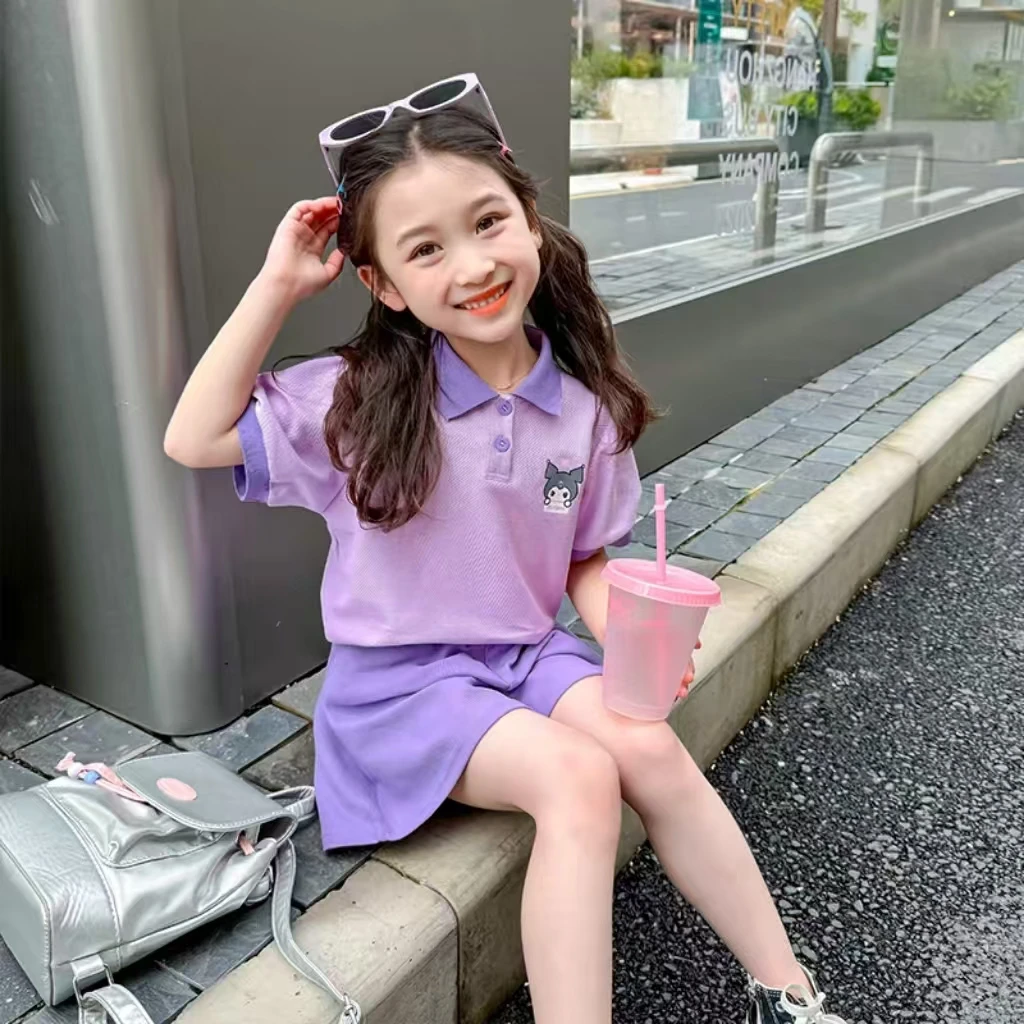 52252女童POLO套装夏季新款2025韩版休闲甜美套装女宝宝薄款夏装