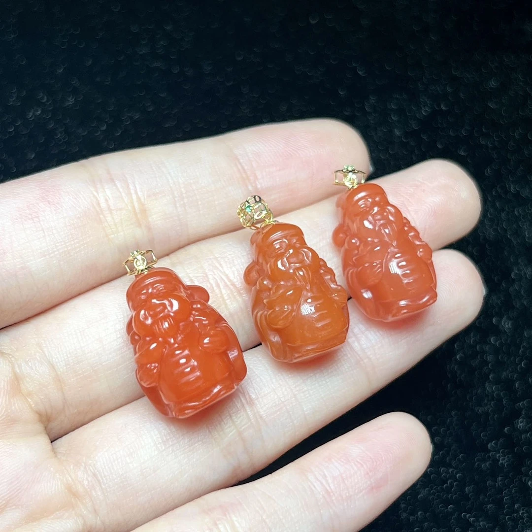 【云上好物】17 DS71175-18K金南红吊坠-多样性发一件16x11x11mm