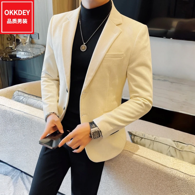 秋冬新款高端男士商务西装潮流百搭西服外套高级感男装修身上衣