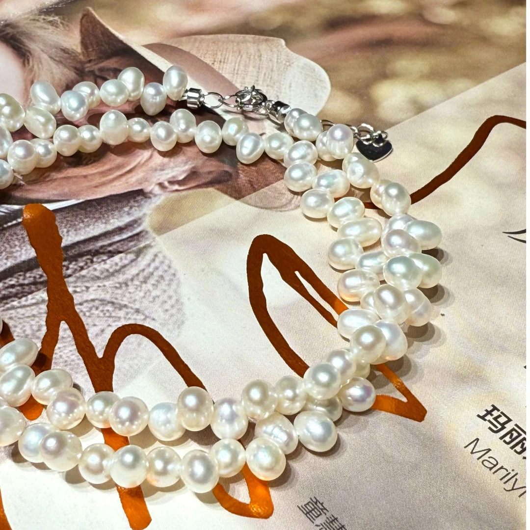 不规则淡水珠项链