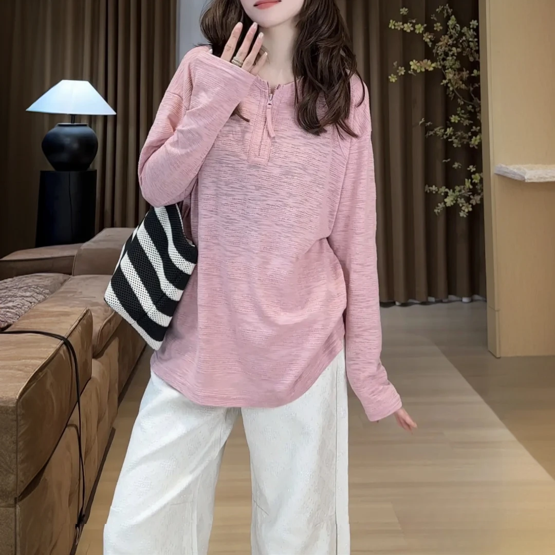 【拉链领】春夏新款半拉链大板百搭显瘦上衣 小众设计