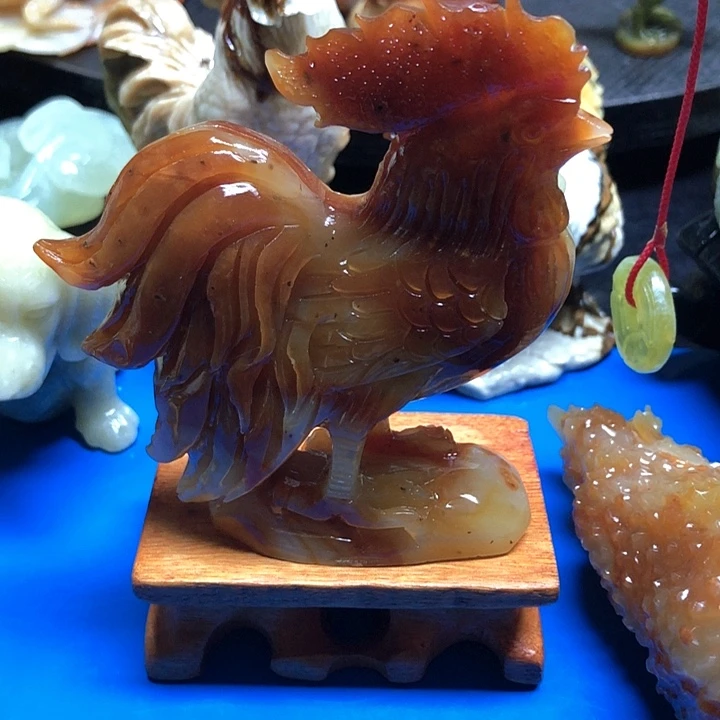 电***社石材家居装饰摆件升官发财