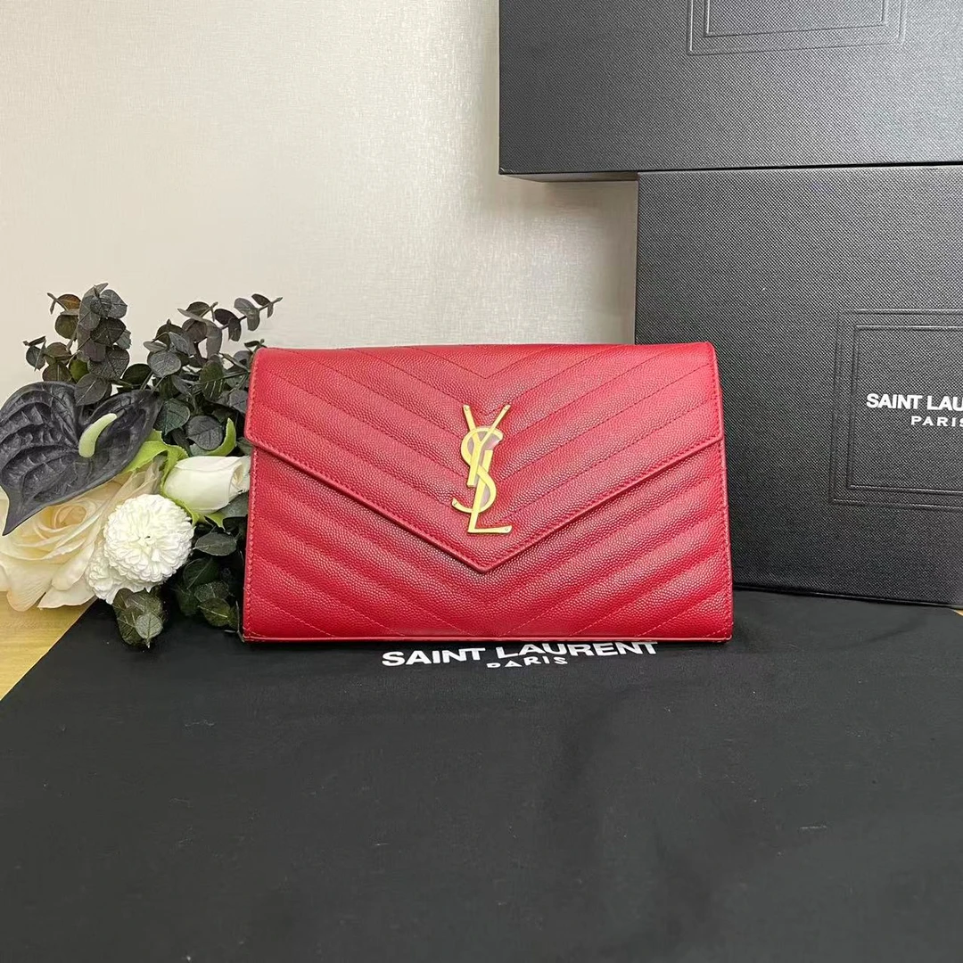 未使用 YSL/圣罗兰 壹所奢品/YSL 鱼子酱 中号 红金 闲置 斜挎包