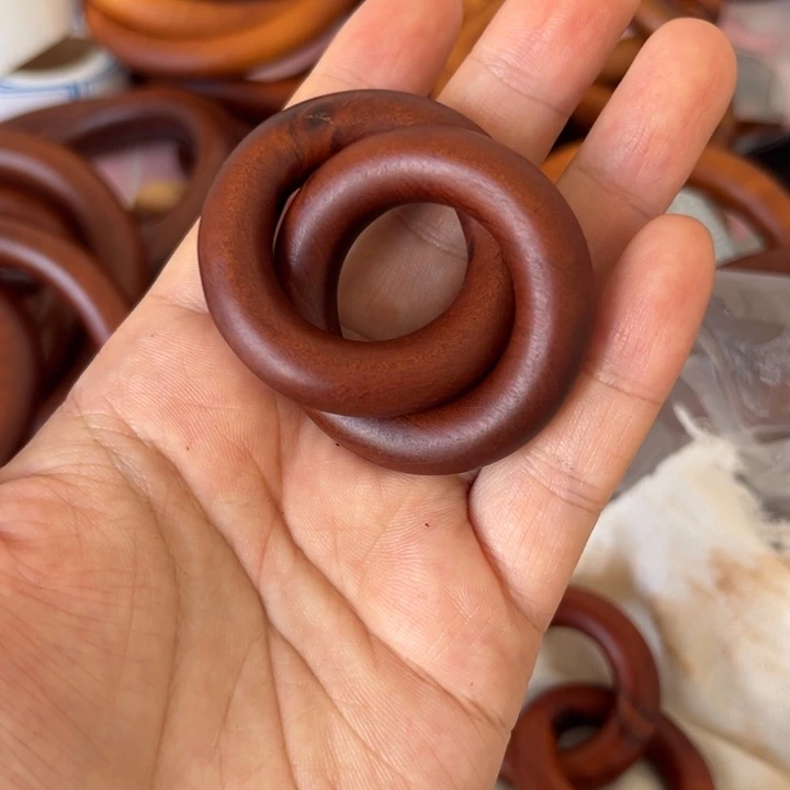 枣木Y*内径25老料枣木带焦带裂乾坤圈