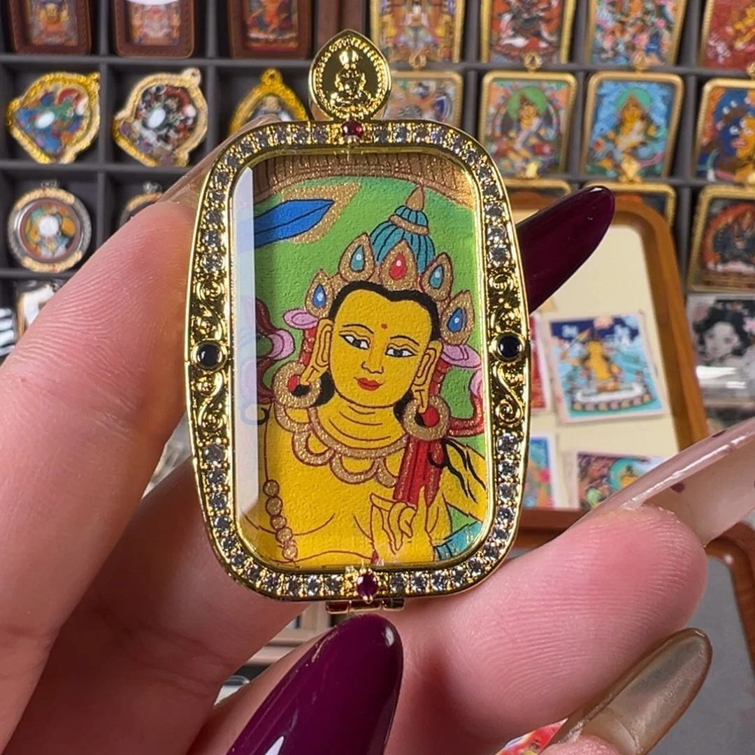 ****点吊坠单面文殊唐卡