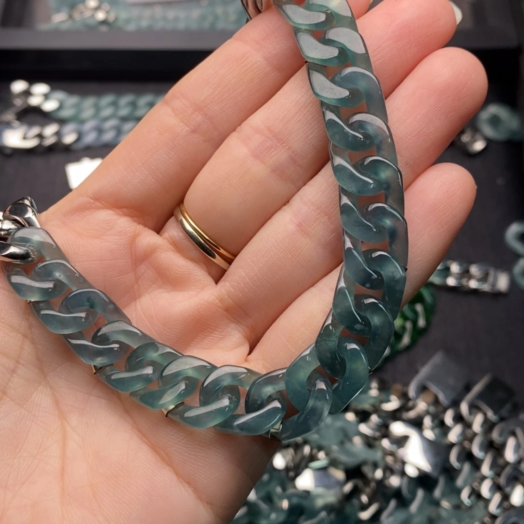 阁***）翡翠未镶嵌手链手链10001