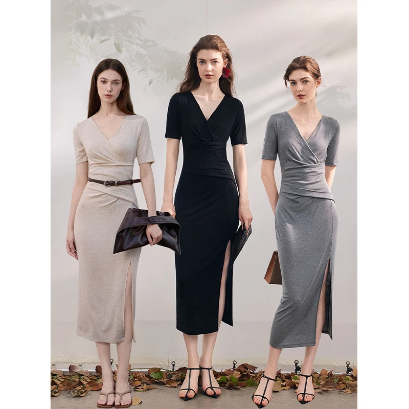 Mix Selection【现货】素心 天丝羊毛针织连衣裙法式轻奢MSAJQ0114