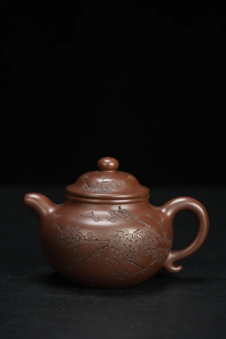 凡凡会客厅 HX110杨瑶芬莲子 昌鸿刻绘紫泥300cc 紫砂壶