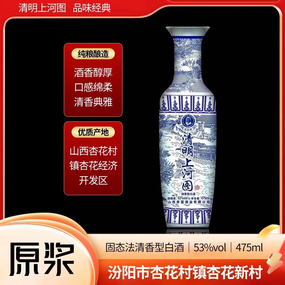 聚茂德【整箱两瓶装】山西清明上河图白酒礼盒装送礼收藏53%Vol475