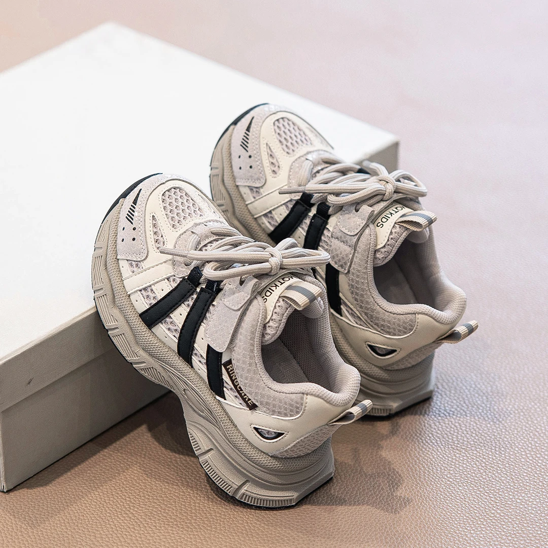 ABC儿童运动鞋2025春季新款女童网面老爹鞋男童休闲户外跑步鞋潮