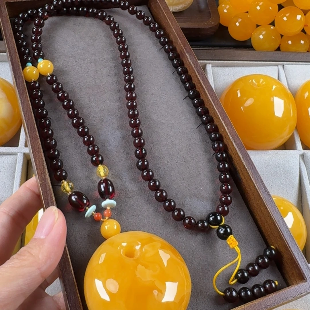 蜜蜡未镶嵌毛衣链