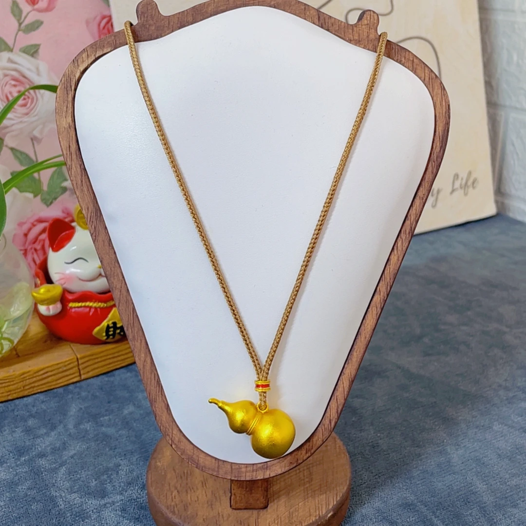铜合金吊坠 新中式纯色古法实心葫芦吊坠毛衣链