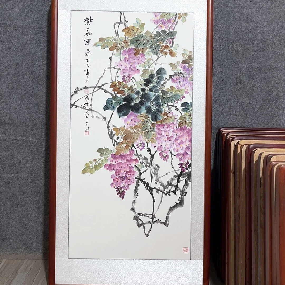 国画书画作品带框63×123