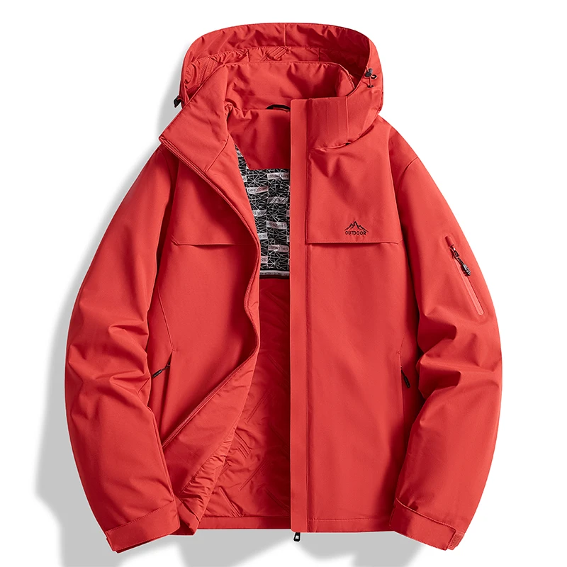 男女冬季户外加棉冲锋衣防风防水防污耐磨休闲情侣外套拆帽夹克