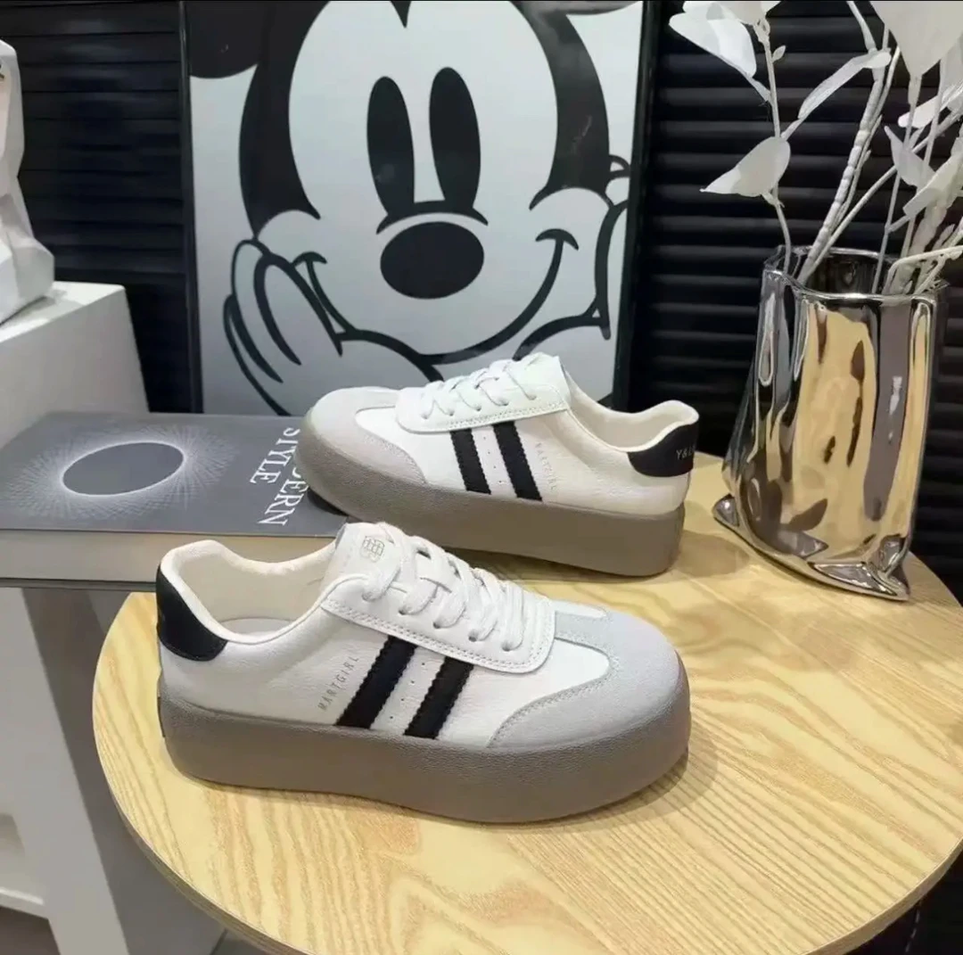 真皮德训鞋温州真皮板鞋女款四季款新款百搭休闲板鞋单鞋女2687