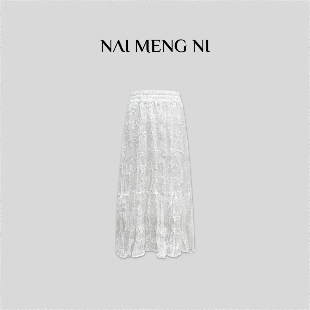 肉肉 26RR20025【自由】法式舒适垂感半身裙女设计感高腰A字蛋糕裙