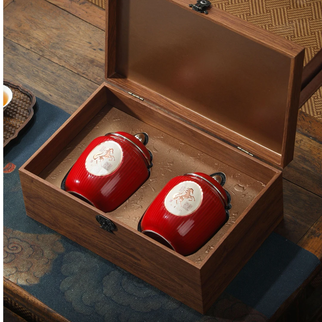 【京东发货】母系大红袍茶叶乌龙茶陶瓷礼盒装-马到成功