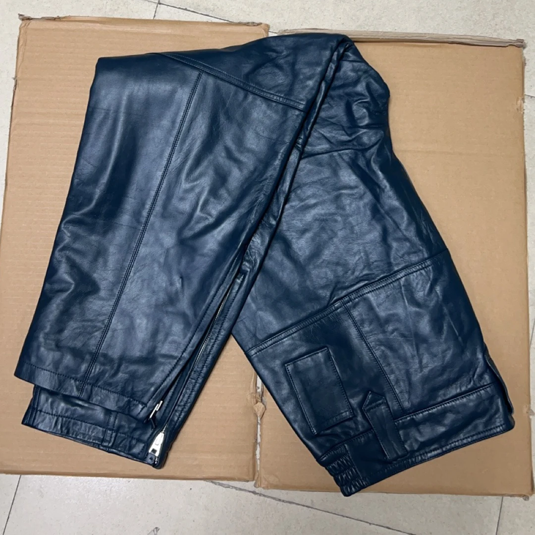 冬季皮裤纯色休闲直筒裤长裤秋冬保暖防寒防风户外