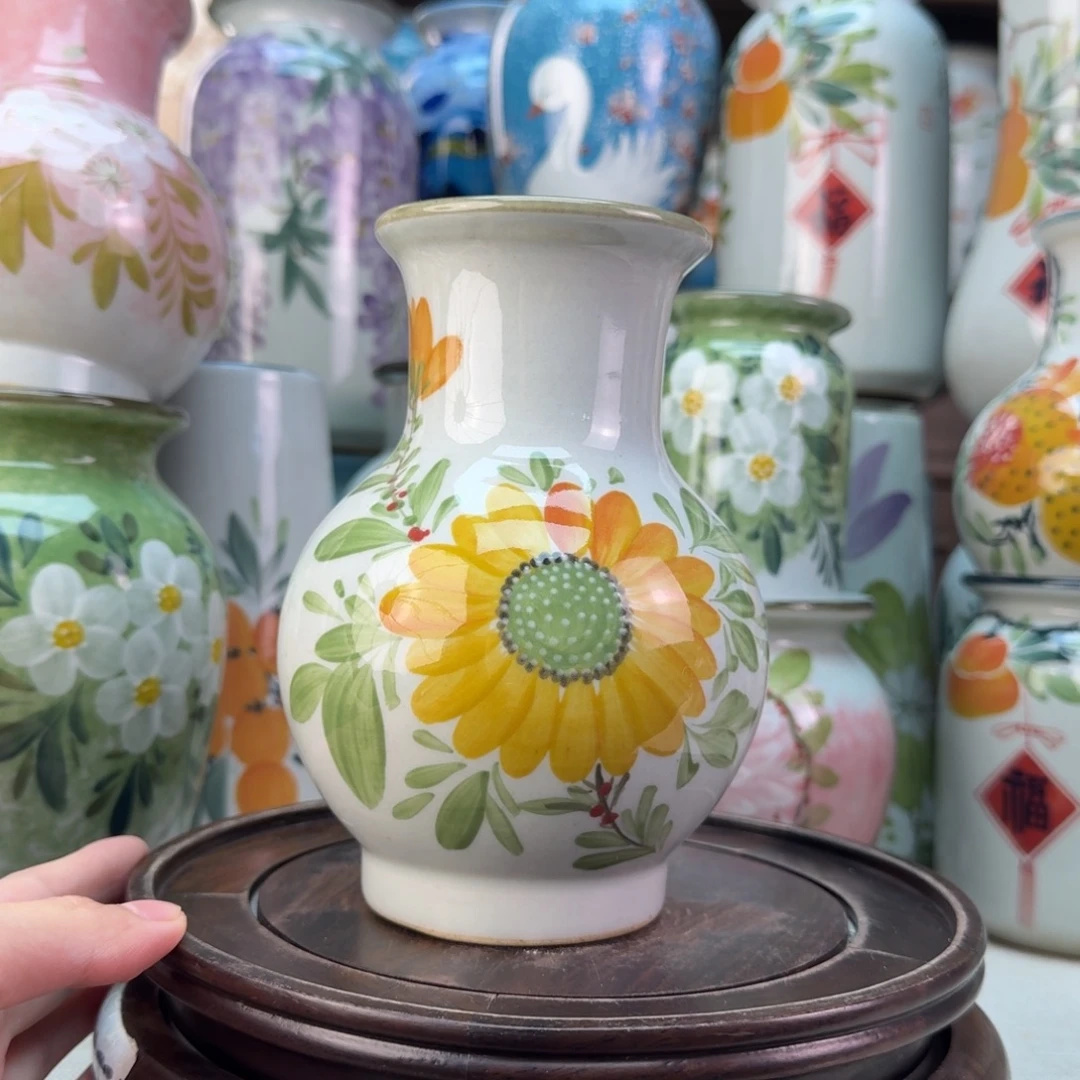 景德镇陶瓷手绘花瓶无孔