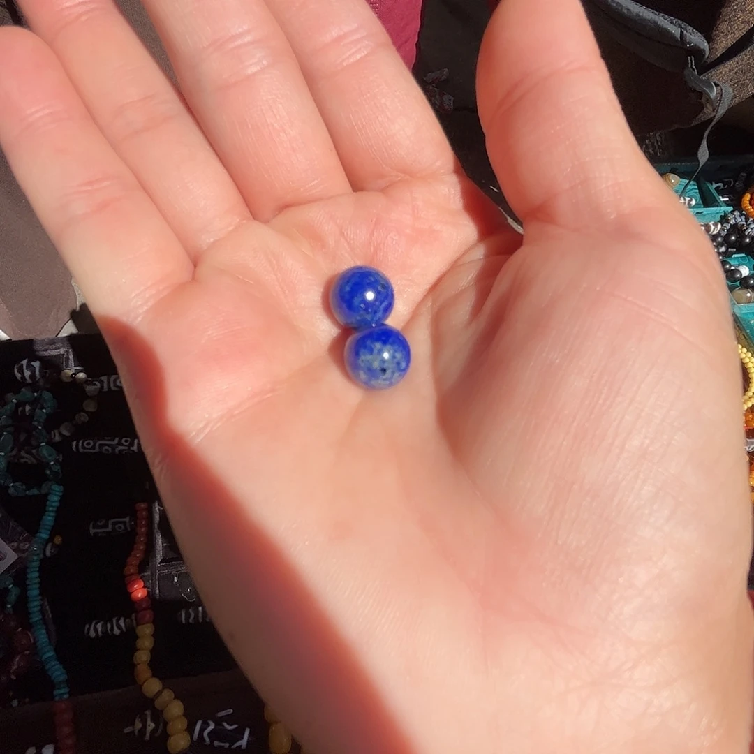 酷****青金石未镶嵌颈饰藏地朵朵青金石搭配