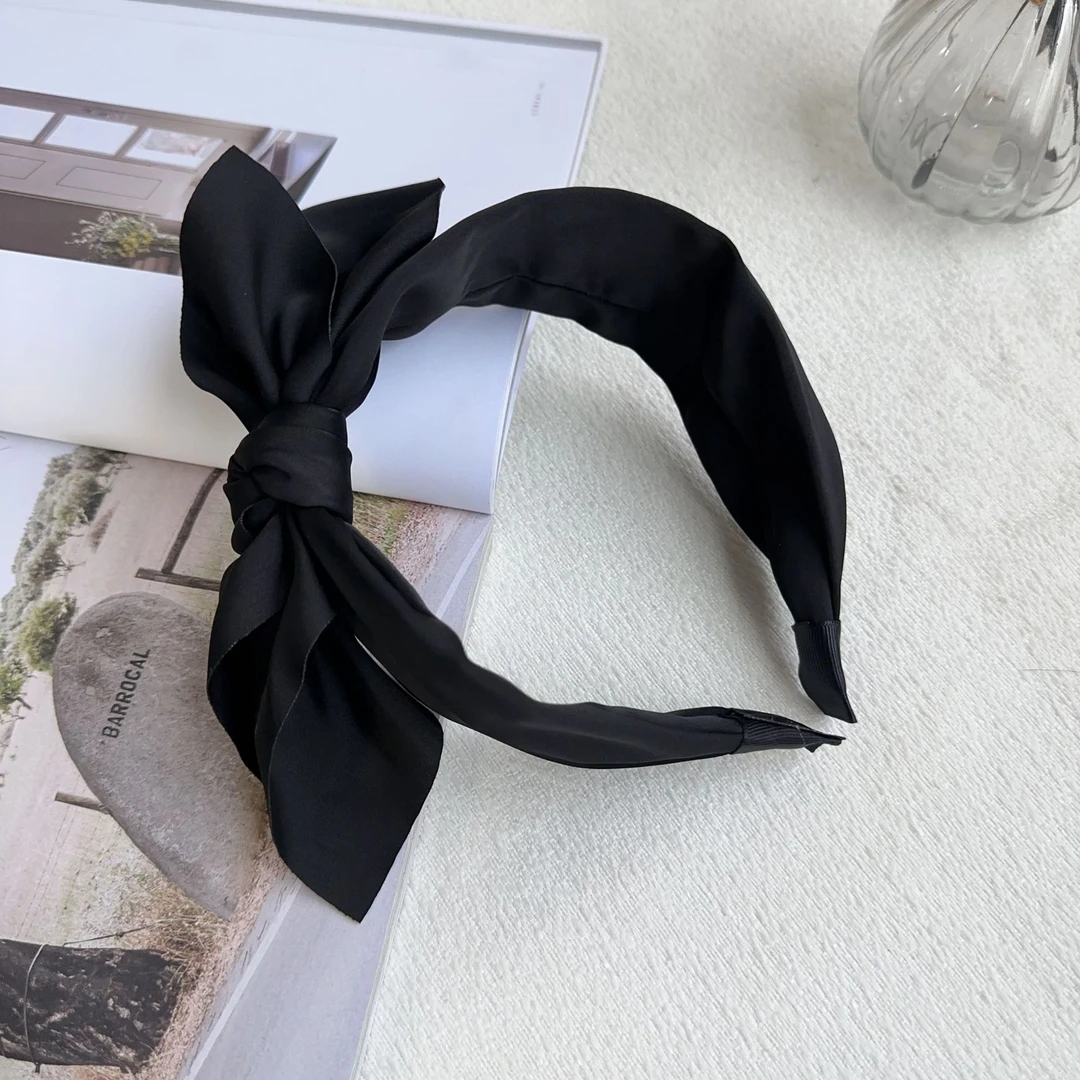 KS新款双层大蝴蝶结发箍宽边百女式外出气质优雅压发头箍b