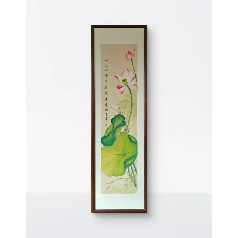 念琦手绘 带框带框《一念心清净》尺寸：36*123CM艺术传承作品宣纸