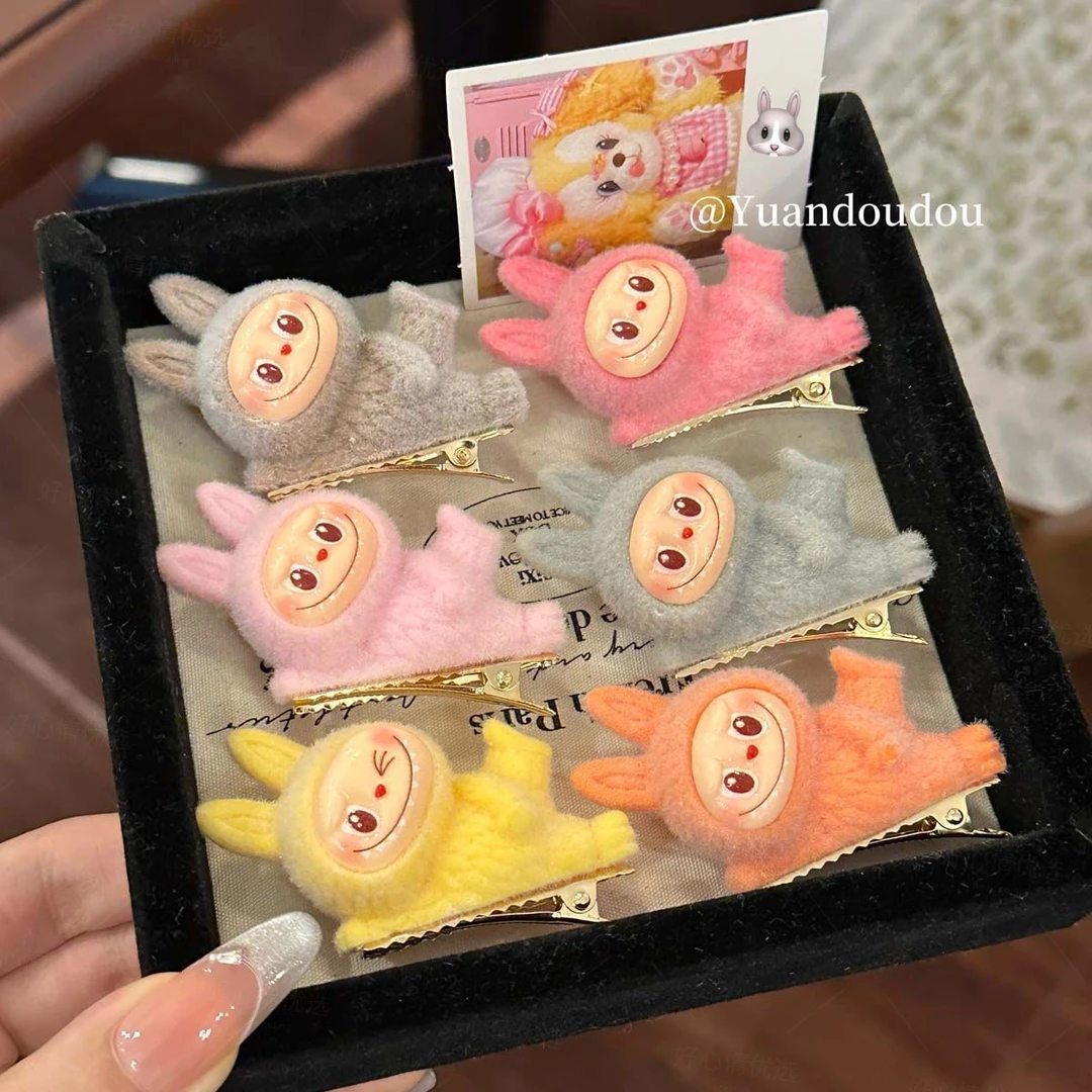 网红拉布布小公仔发夹可爱少女心侧边刘海夹鸭嘴夹卡通发饰女头饰
