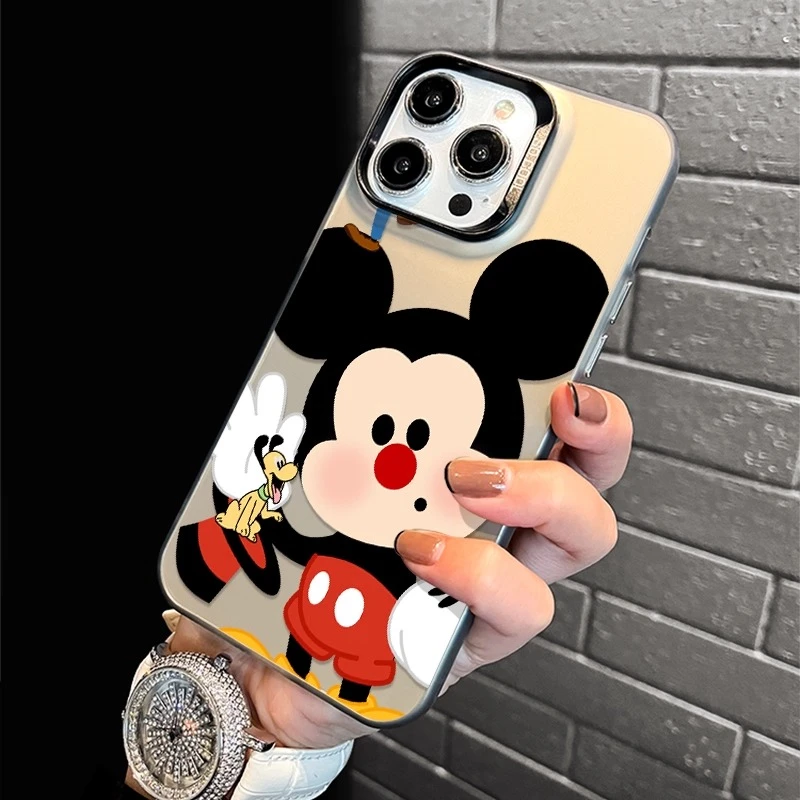呆萌米奇适用苹果16promax手机壳15网红防摔14硅胶13简约12新款11