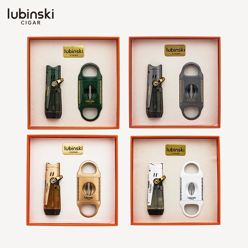 LUBINSKI 雪茄工具套装 多功能打火机+雪茄剪套装 YJA-80029