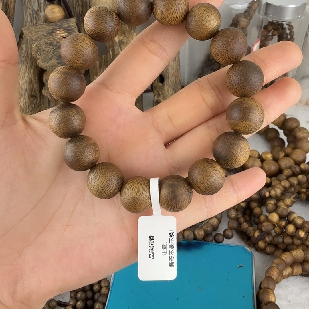 手串沉香卡1.4单圈圆珠15