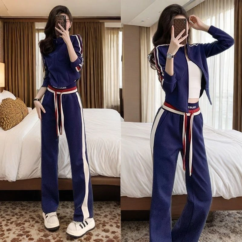 春秋显瘦气质洋气时尚休闲网红炸街韩版职业套装女2024早秋新款简