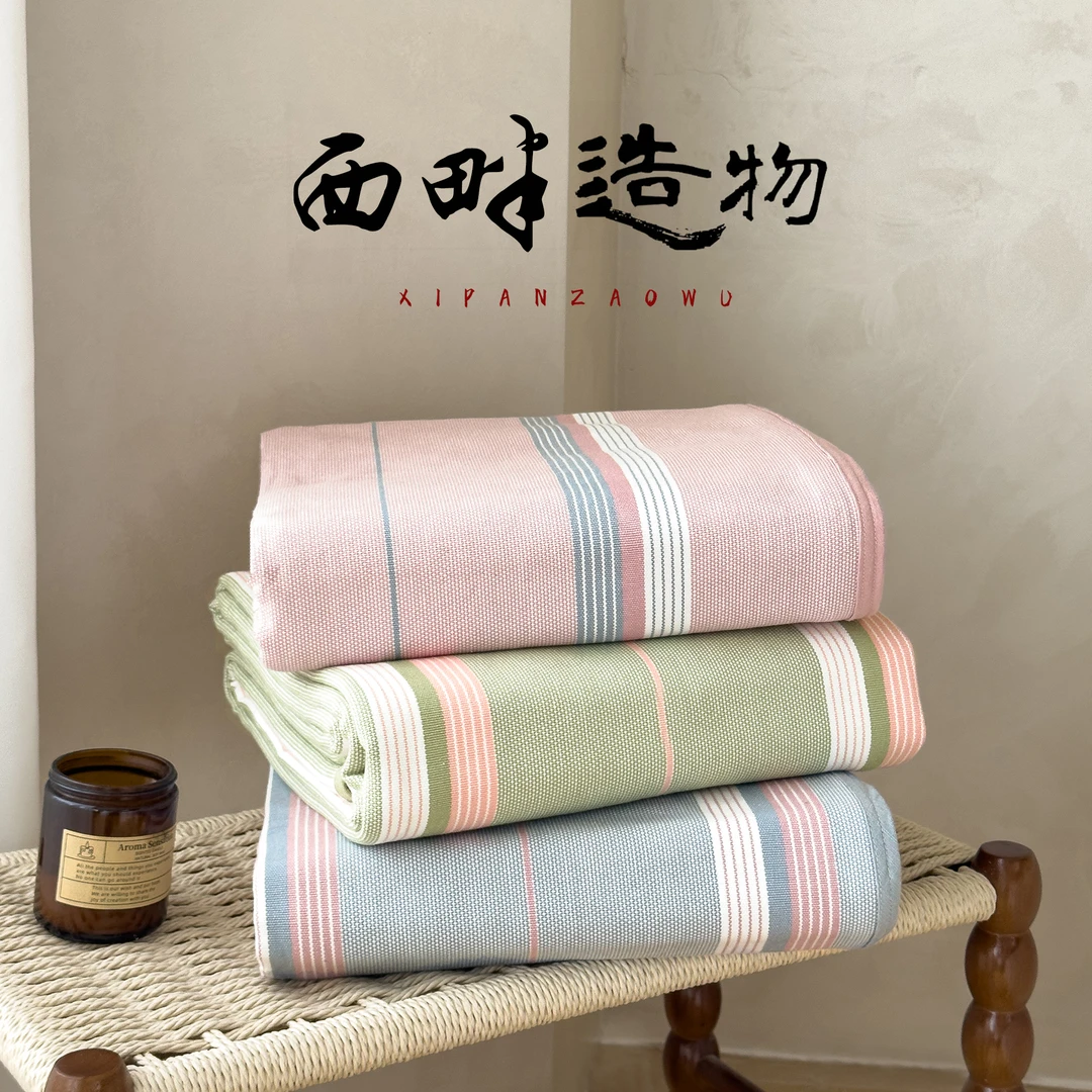 【西畔】巷语高端加厚全棉老粗布凉席三件套21支亲肤透气老粗布床单
