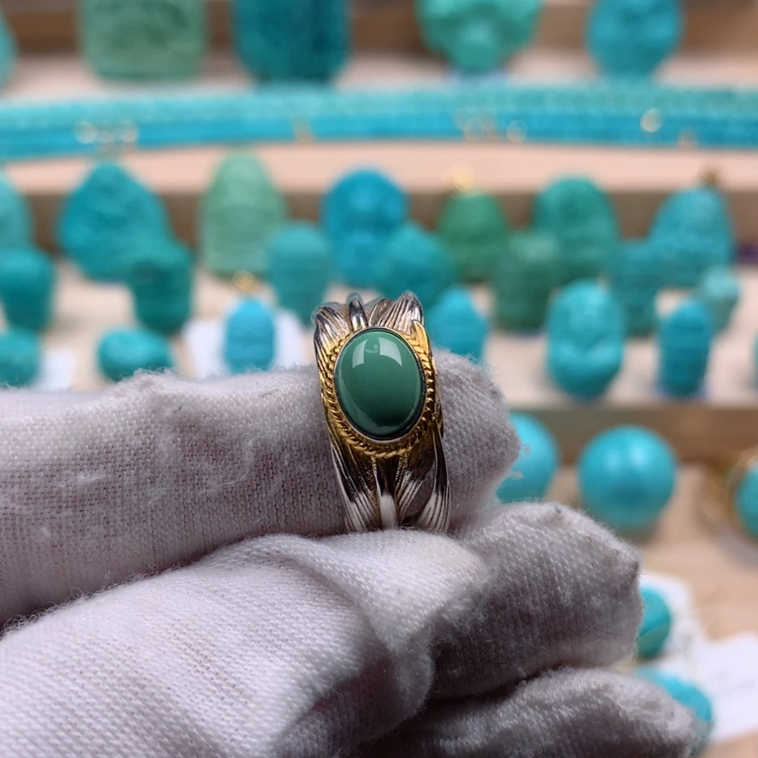 绿松石珠宝奇石银S925镶嵌