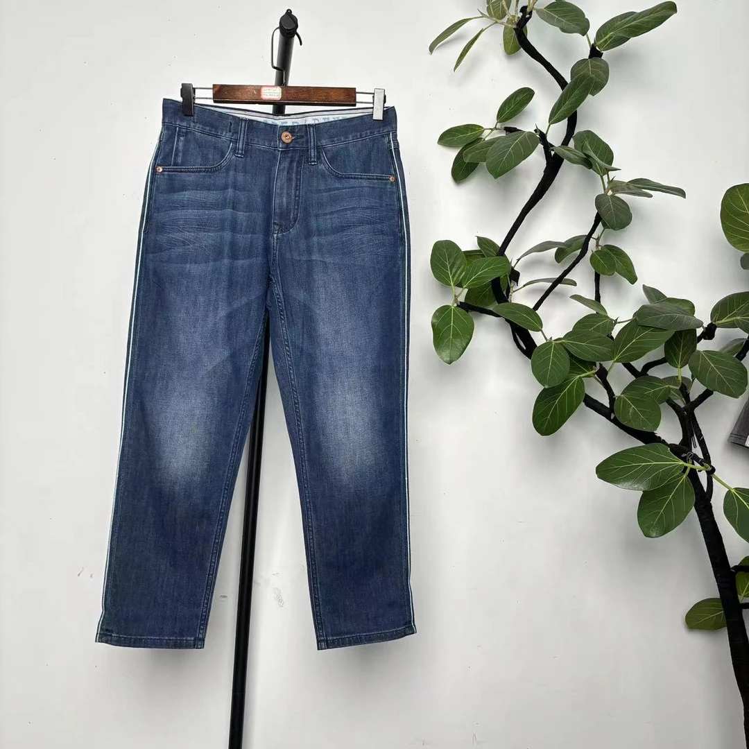 O-24 潮牌新款蓝色时尚直筒牛仔裤 31612