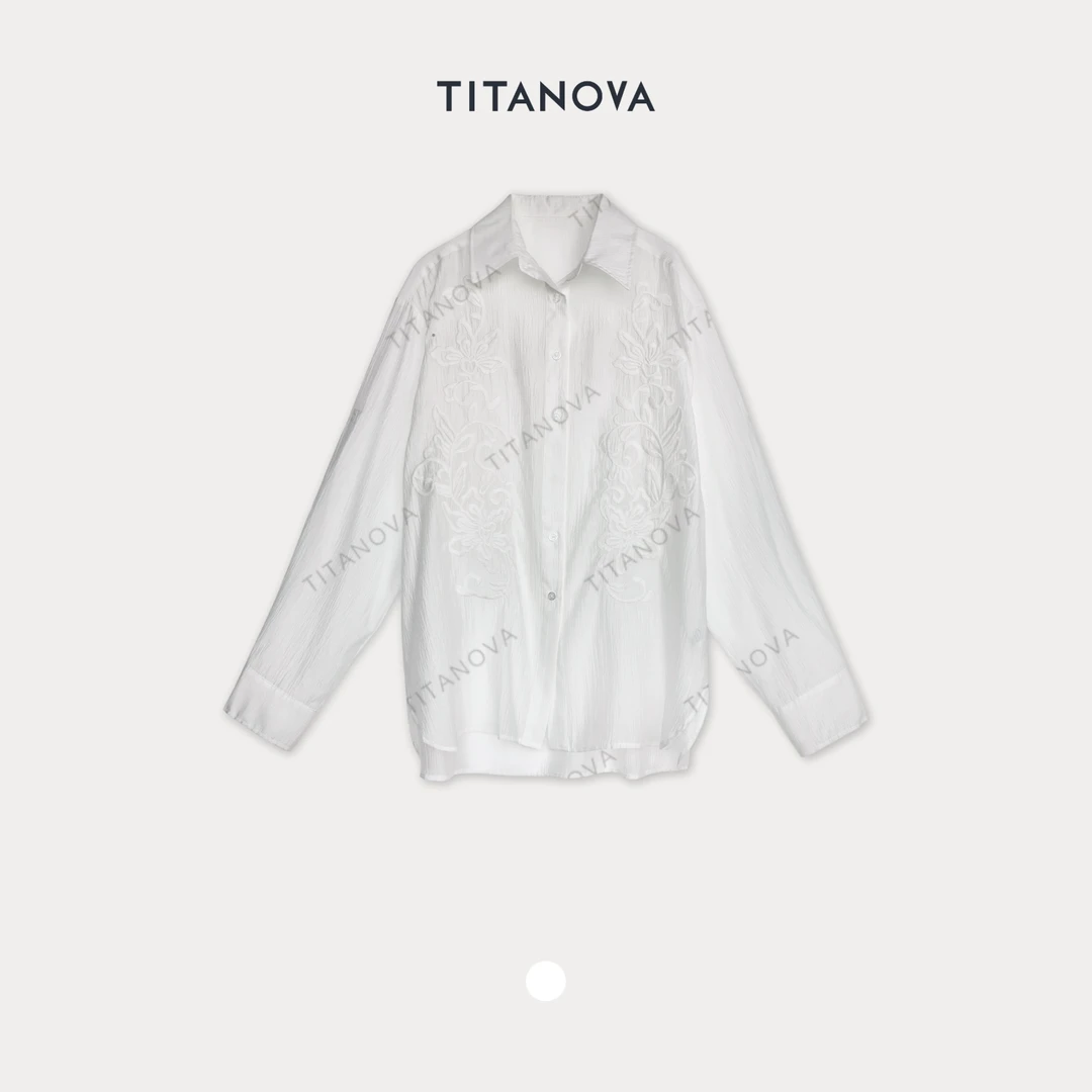 【苧不凡】雾中藤丨莱赛尔醋酸衬衫刺绣花纹长袖N25CS0601