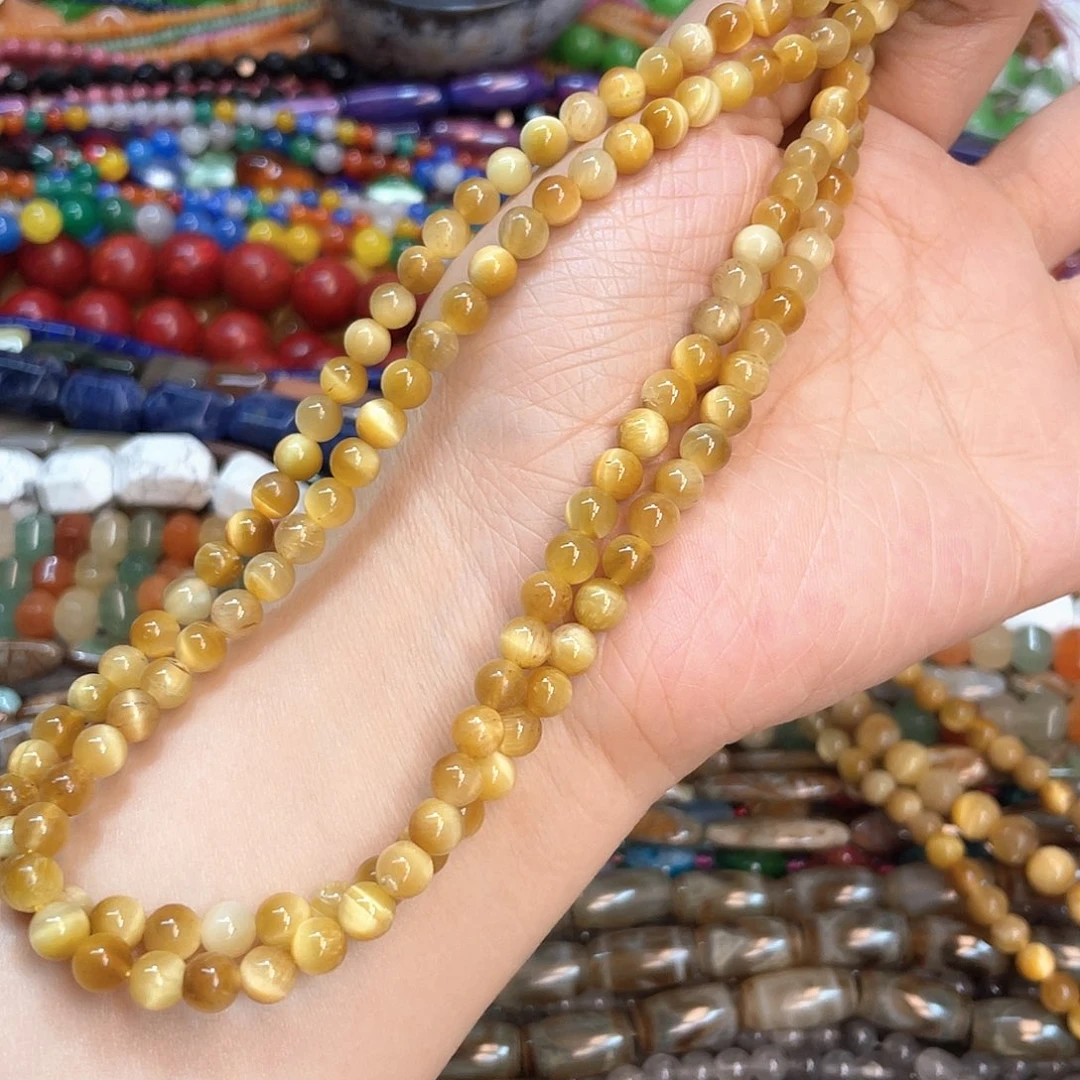 玛瑙/玉髓合金珠宝半成品金虎眼卡6一条