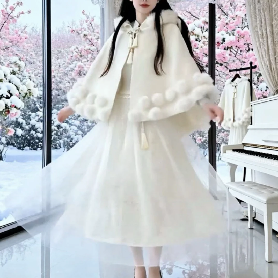 源头首发设计款轻奢豪华亮钻盘扣新中式仙女裙连衣裙气质仙气秋冬