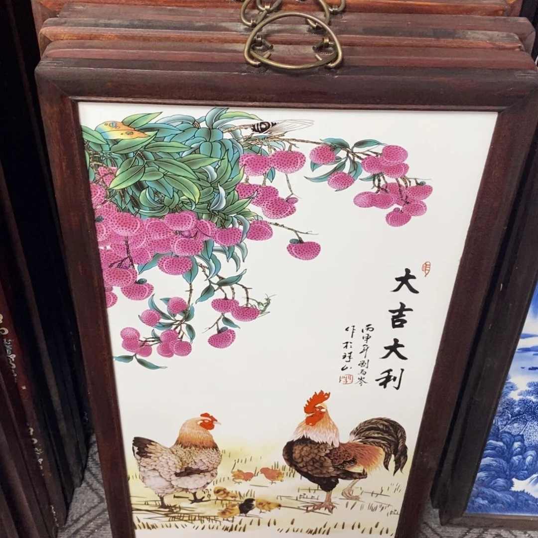 瓷片86*46*1景德镇瓷板画柴窑烧制